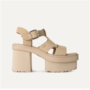 NWT UGG New Heights Platform T-Strap Suede Sandal Sz 7,5 (no original box)